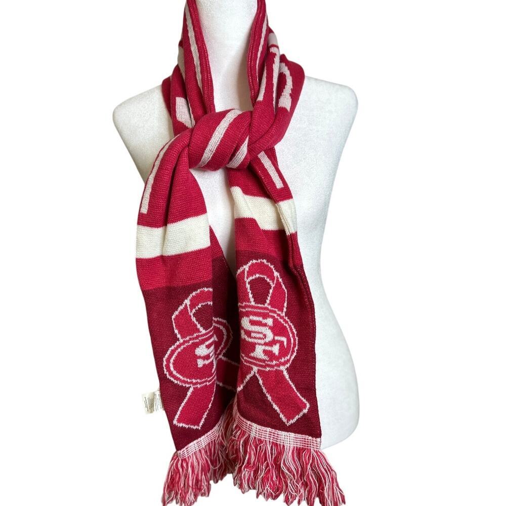 Forever Collectibles SF 49ers x Breast Cancer Scarf - Picture 3 of 5